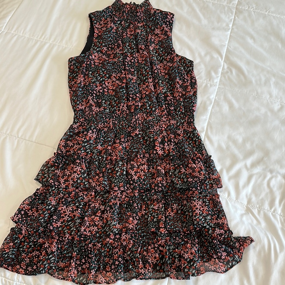Floral Sleeveless Ruffle Dress